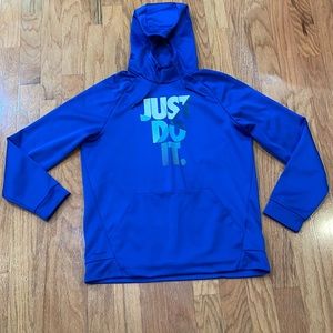 Nike Dri-Fit Blue Hoodie Sweatshirt Size Large